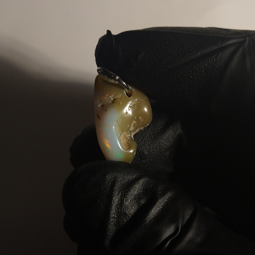 Large Natural Rough Tumble Polished Matrix Opal Pendant